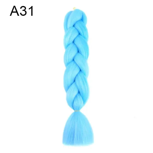 24-inch blue synthetic yaki braiding hair extension, jumbo braid