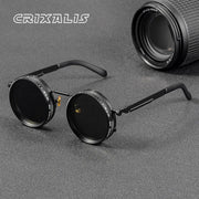 CRIXALIS Polarized Round Sunglasses With Adjustable Dimming ND9 UV400 Unisex Retro Punk Outdoor Fishing Eyeglasses