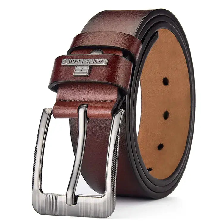Leons Buckle Leather Casual Jeans Belt For Men Durable PU Material With Retro Luxury Style
