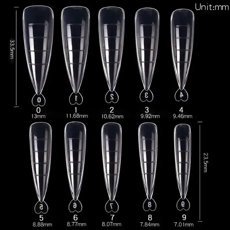 NailCraft 100 Pcs Nail Tips Full Set Coffin Shape Acrylic False Nails Transparent Full Coverage for Easy Gel Extensions