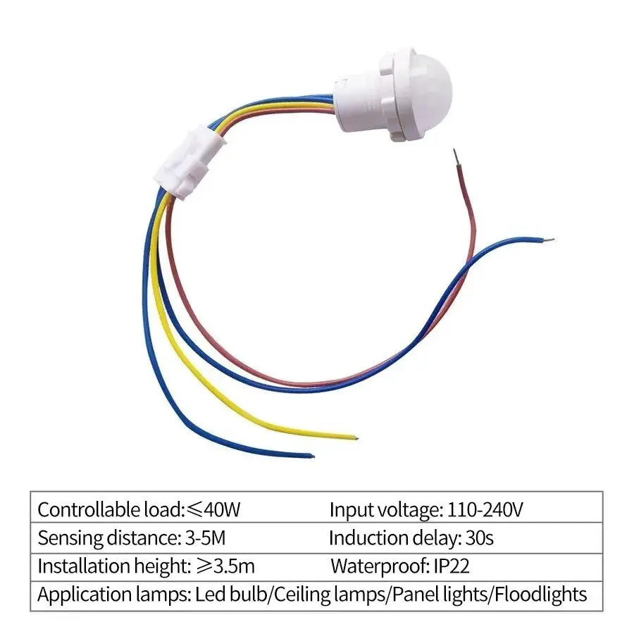 Mini PIR Motion Sensor Light Switch For AC 110V To 240V Auto On Off Infrared Detector Night Lamp