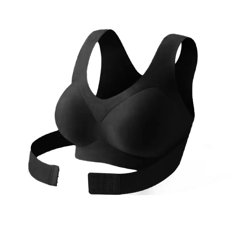 FallSweet black seamless wireless push-up bralette with cross-back straps