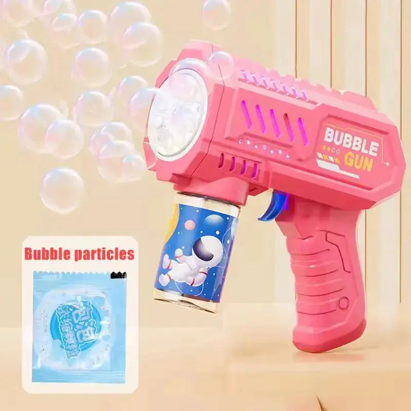 Fully Automatic Bubble Gun Rocket Blower for Kids with Bubble Liquid Endless Outdoor Bubbles Toy Gift
