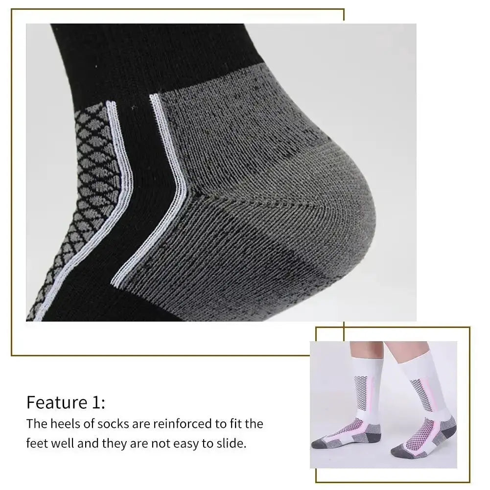 Dizetion Winter Warm Thickening Ski Stockings For Women Men Children Outdoor Anti Cold High Altitude Sports Socks