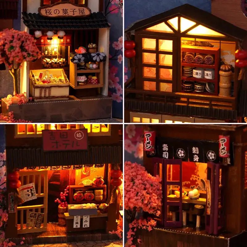 DIY Book Nook Kit Assembly Model Kit Wooden Retro Bookshelf Decor Home Decor Micro Model Gift for Teens and Adults - Simples Market