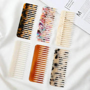 Wide-teeth acetate hair combs set of 6 in assorted colors by Simples Market