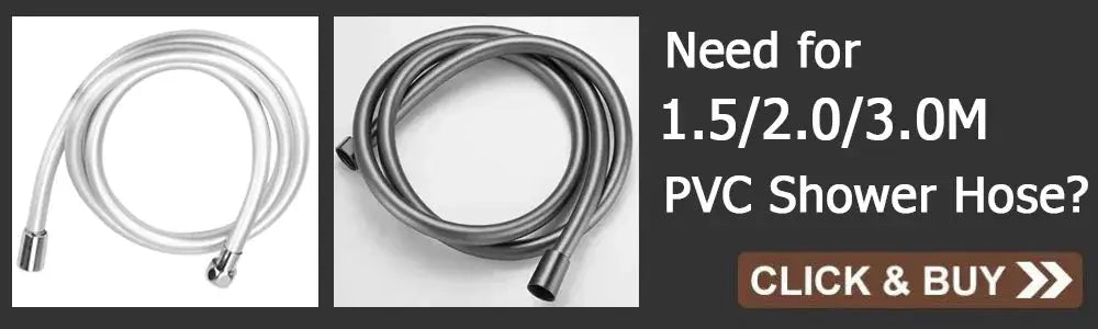 Shower hoses by Simples Market, white and black PVC with metal fittings, set of 2