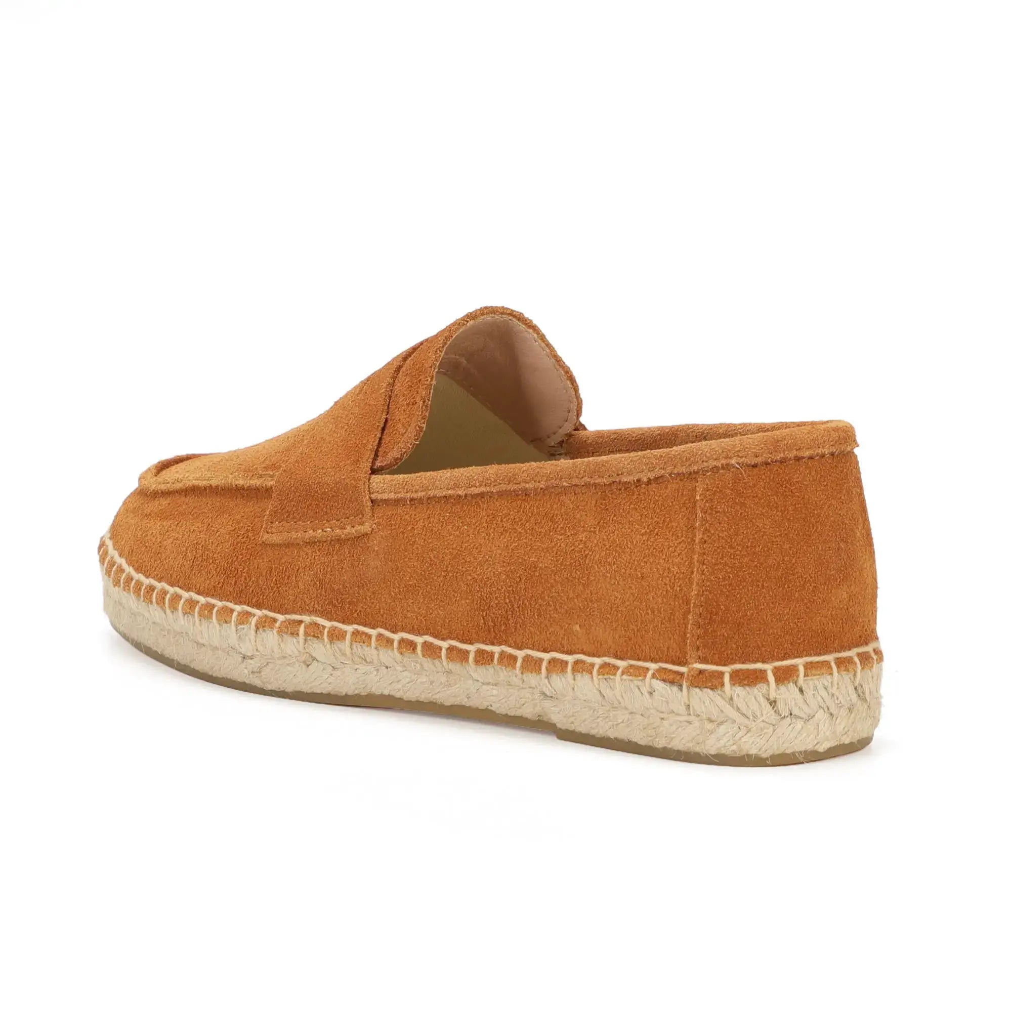 Men's suede jute-sole espadrille slip-on loafers in tan from Simples Market