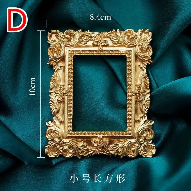 Golden Retro Photo Frame For Photography Background Prop Nail Art Jewelry Display And Home Decor Photo Props