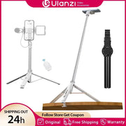Ulanzi TT88 overhead selfie stick tripod with silver aluminum body, phone clamp, and wireless remote