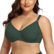 Beauwear plus-size green underwire bra with unlined cups and front bow