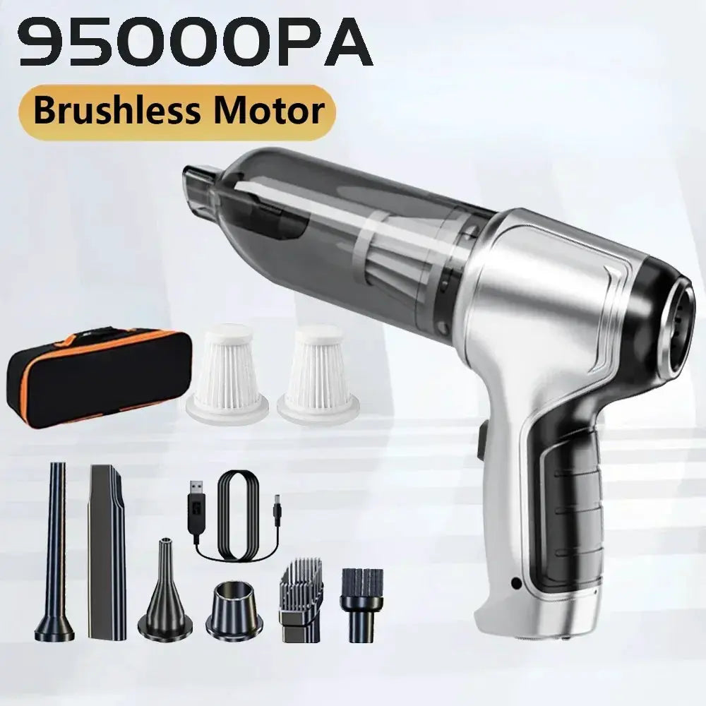 95000Pa cordless car vacuum cleaner with brushless motor and various nozzles by Simples Market