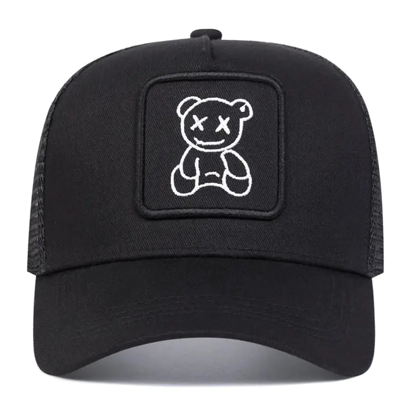 Unisex XX Little Bear Embroidered Baseball Net Cap For Spring And Summer Outdoor Adjustable Sunscreen Hat