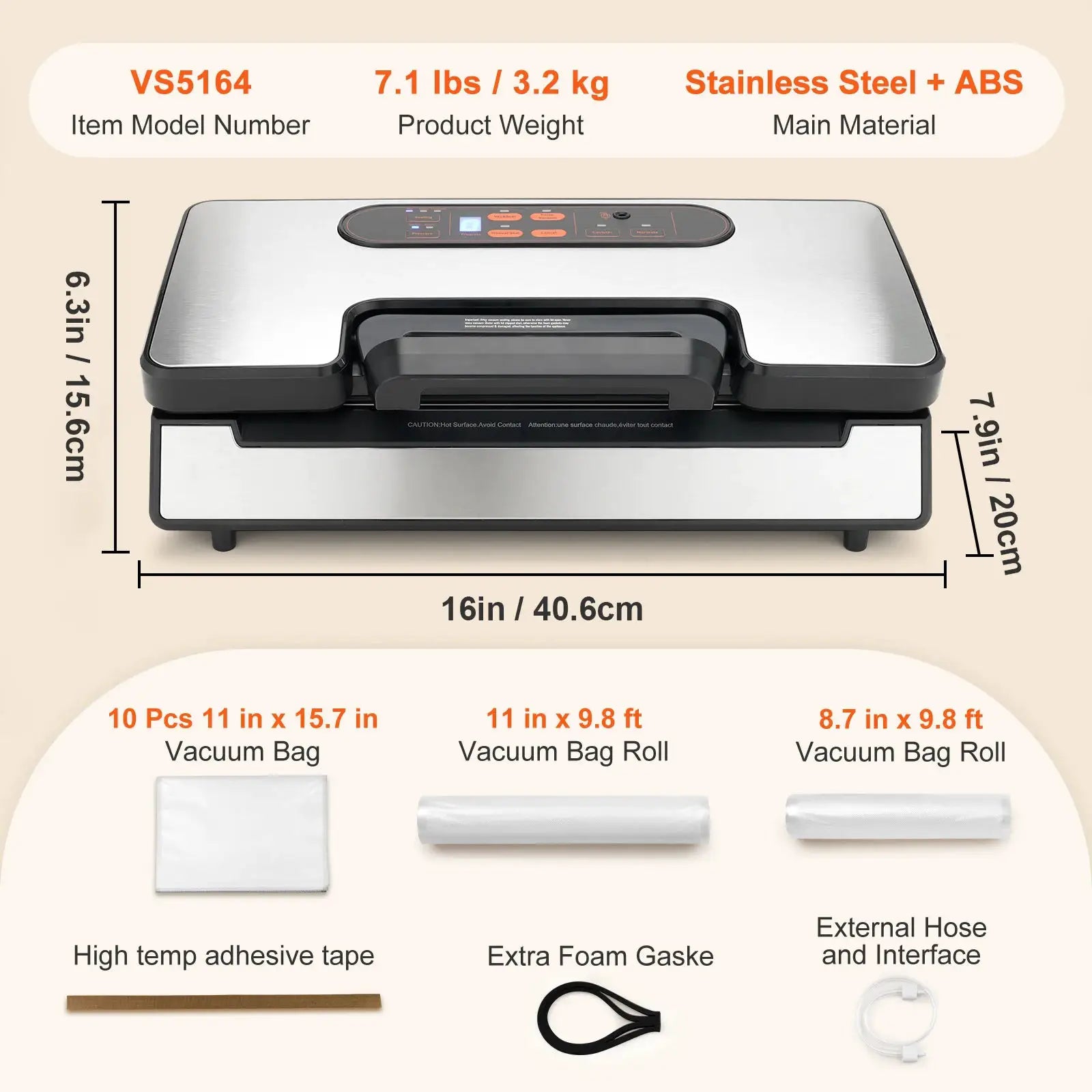 SucceBuy Vacuum Sealer 90 Kpa 130W With Free 10 Bags For Kitchen
