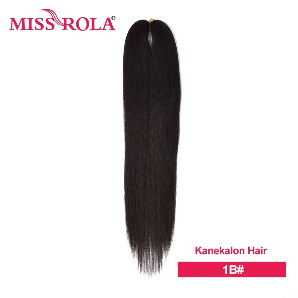 Miss Rola Kanekalon EZ Twist braid hair, 1B black, long pre-stretched jumbo braiding hair