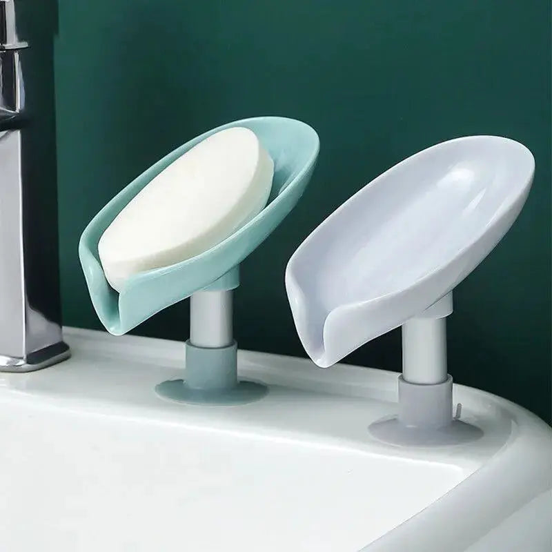 2 Pack Soap Box With Draining Design Punch Free Suction Cup Mount For Bathroom And Kitchen Counter Organizer