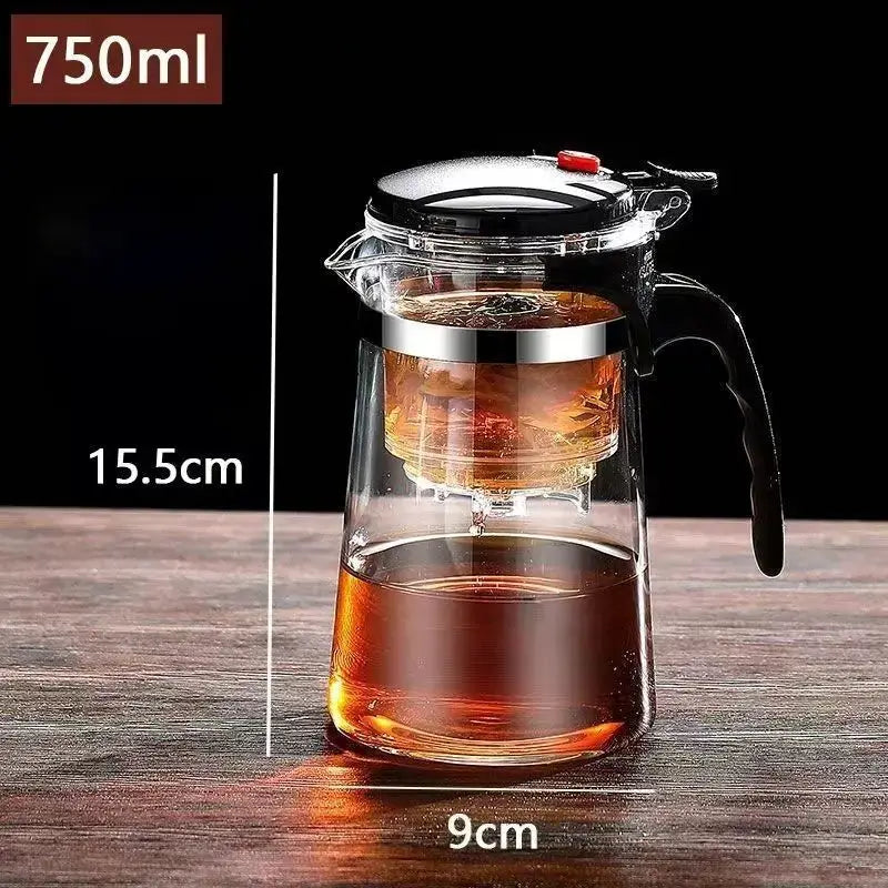 LuminaGlass Teapot Set High Temperature Resistant Glass With One Click Tea And Water Filtration