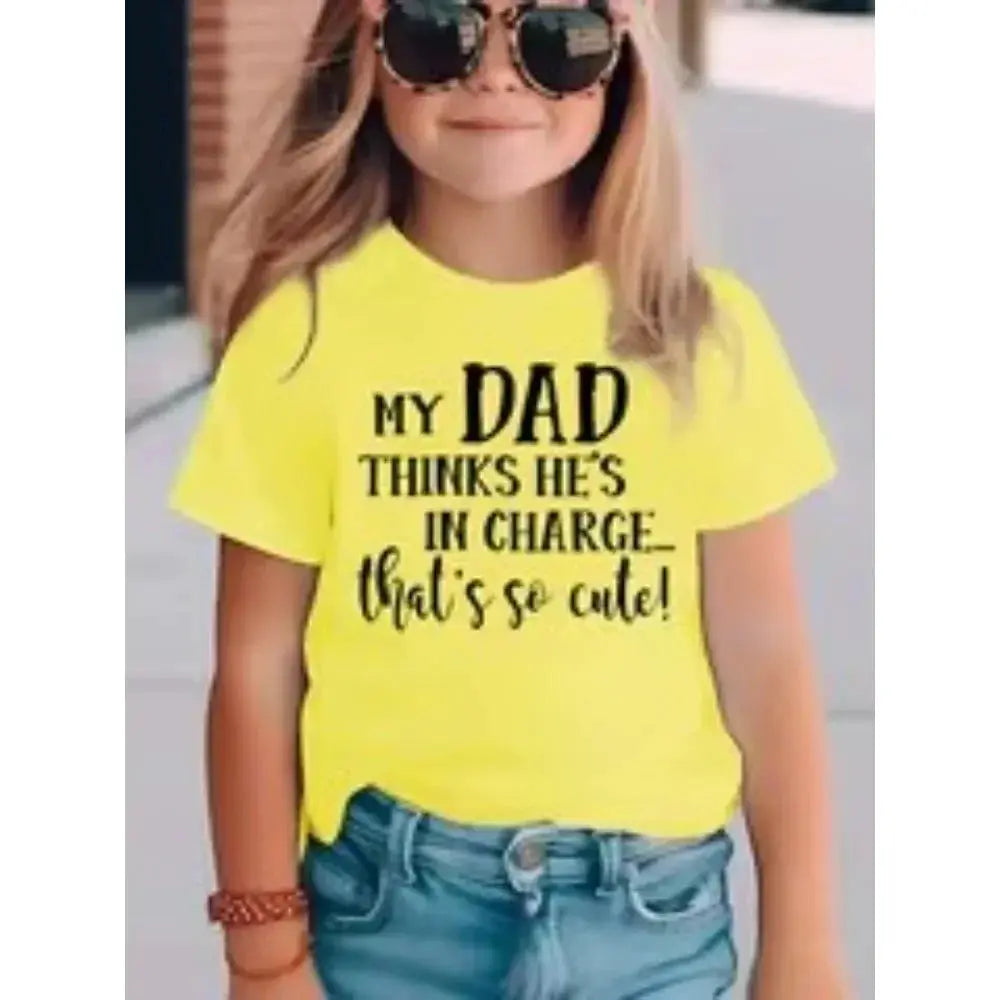 Summer Funny Letter Cute Printer Kids T Shirt Casual Fashion Short Sleeve Tees Trendy Soft Boys Girls Clothes