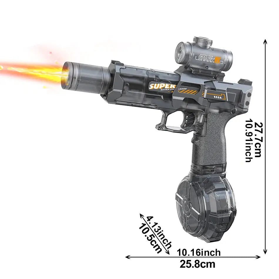 Huiqibao Electric Pulse Water Gun With Simulated Flame Sensor Light Fully Automatic Water Pistol For Outdoor Beach Fun