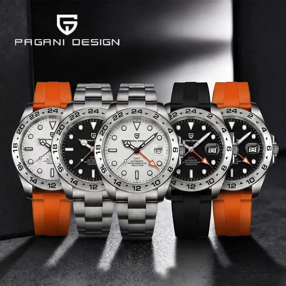 Pagani Design PD1682 GMT Diver Watch 42mm Sapphire Crystal Automatic Mechanical 100m Water Resistant