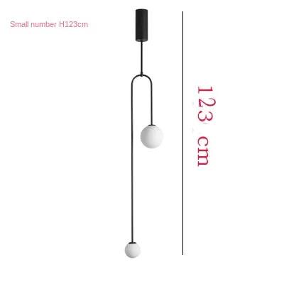 Simples Market modern glass ball pendant light LED with black cord and two hanging spheres