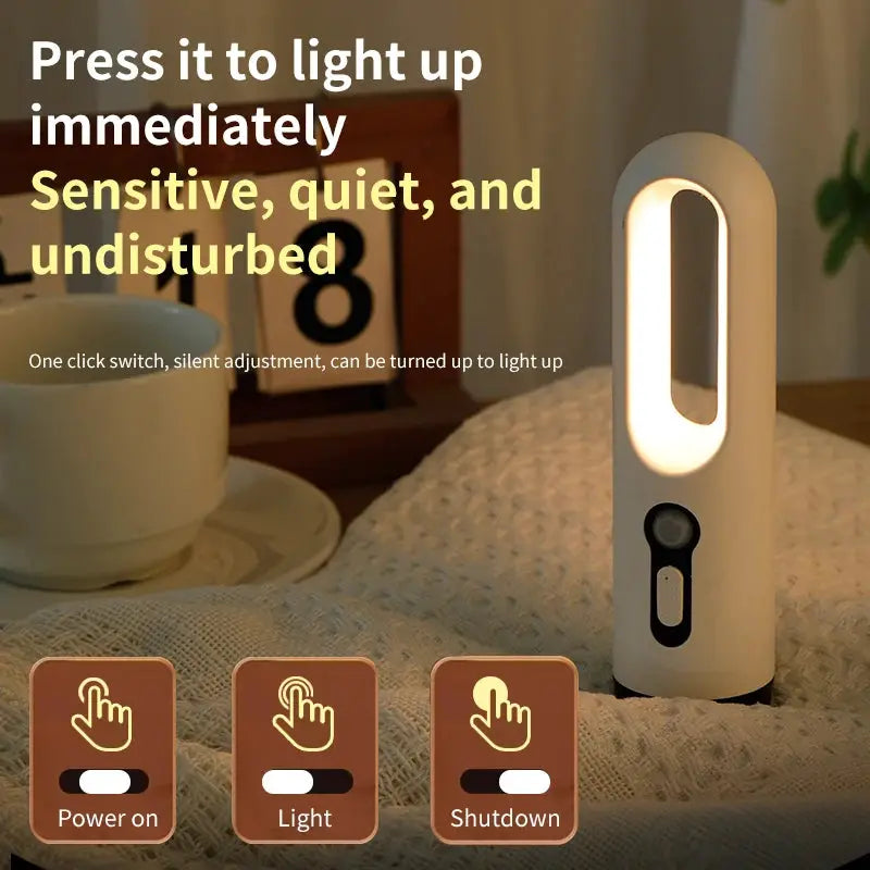 AiQUE LED Motion Sensor Night Light Portable 2 in 1 Flashlight and Soft Night Light for Bedroom Bathroom Camping