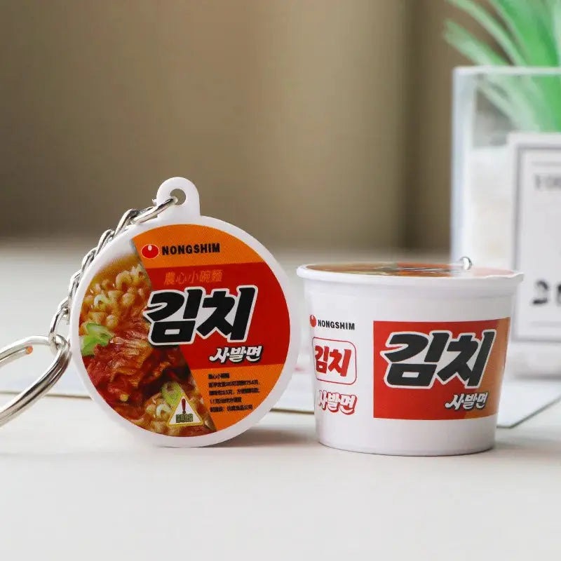 Simulation Instant Noodles Keychain Pendant For Bags Keys And Phones Cute Mini Snack Accessory Great New Year Gift