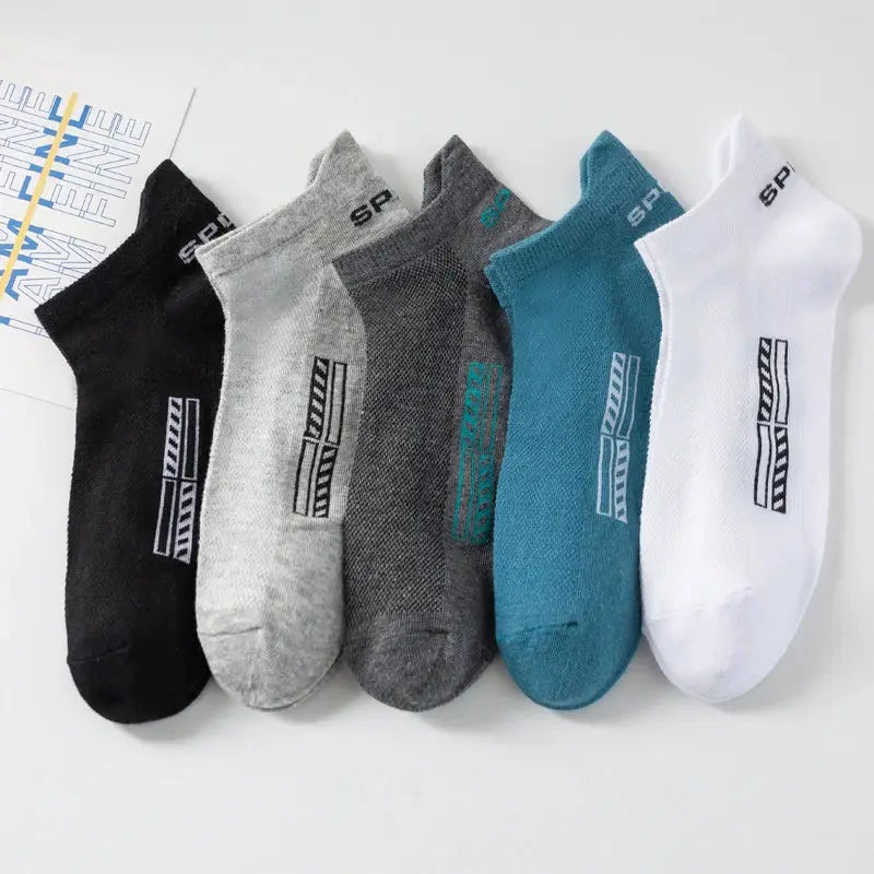Men's Cotton Ankle Socks 10 Pairs Breathable Mesh Sports Everyday Casual Athletic Thin Cut Plus Size 39-48