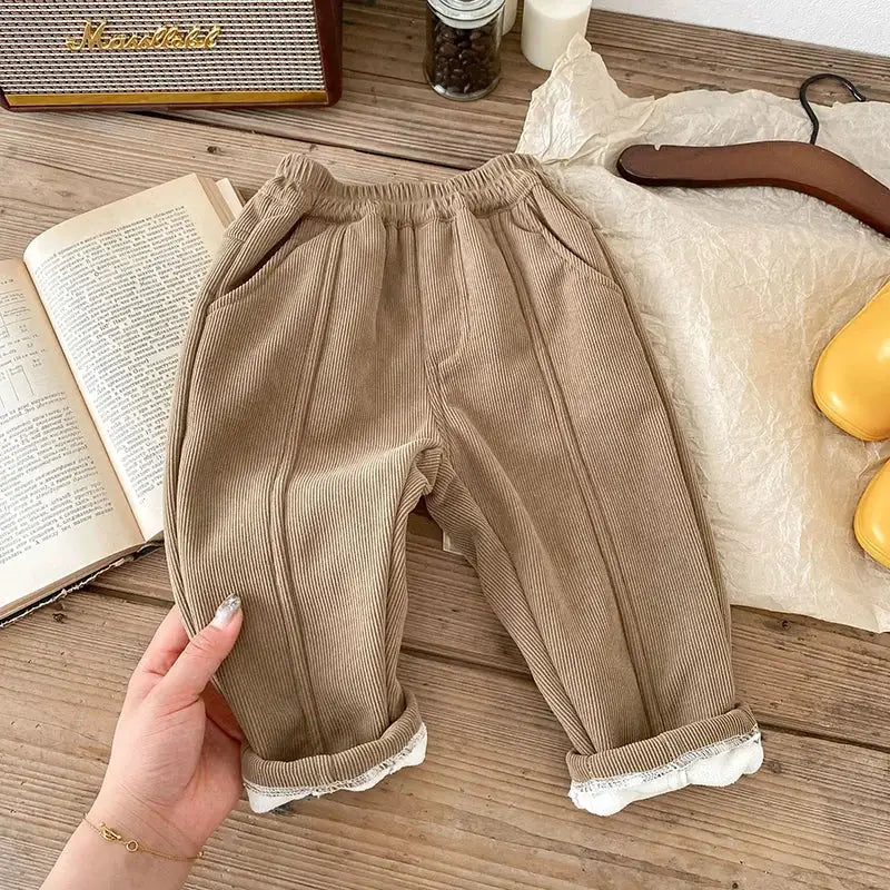 Milancel Boys Straight Jeans Pants With Elastic Waistband All Seasons Solid Color Ages One To Six