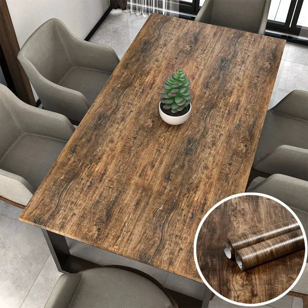 Vinyl Self Adhesive Waterproof Wood Wallpaper Rolls For Walls And Furniture Renovation Film Home Decor PVC - Simples Market
