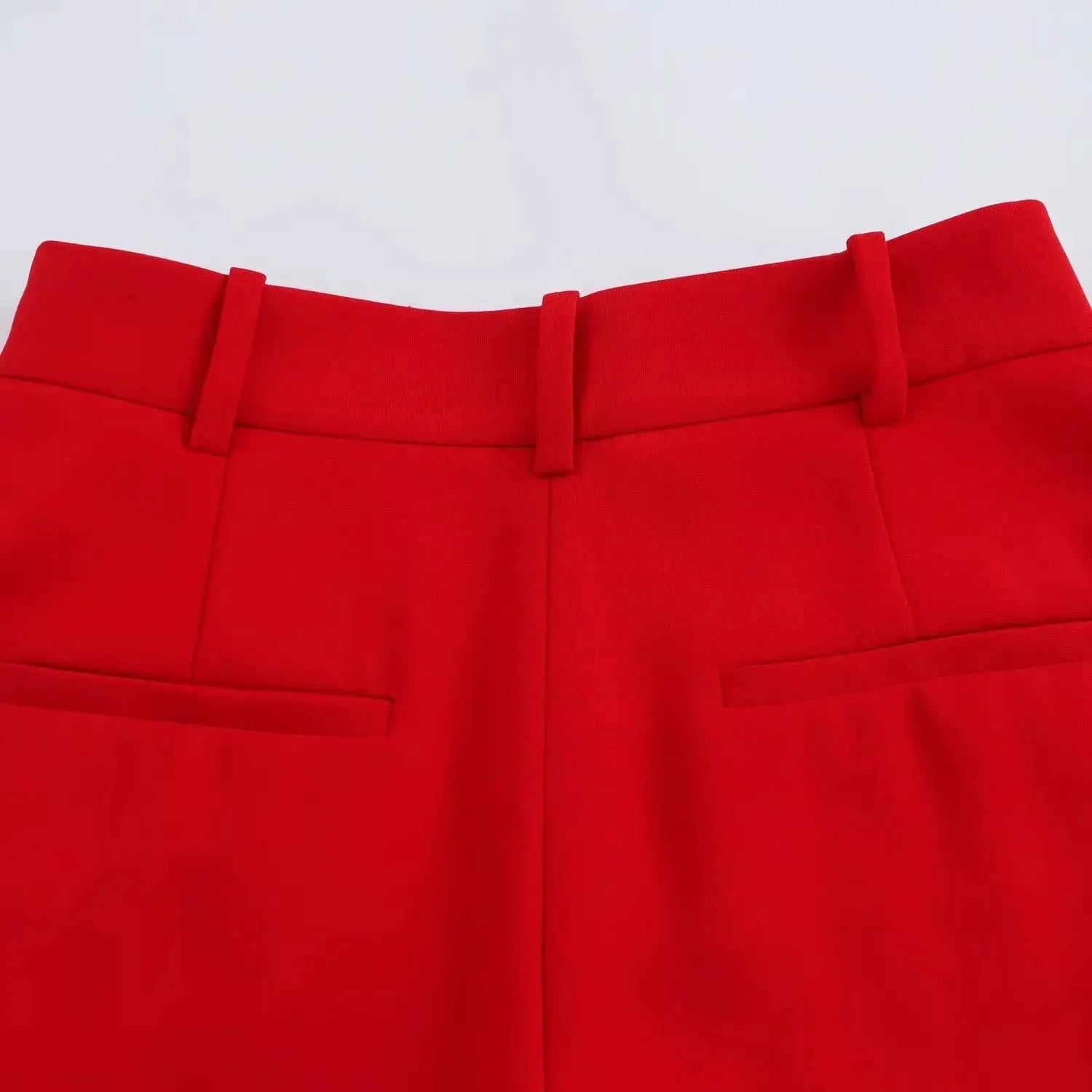KONDALA red high-waist wide-leg pants with belt loops