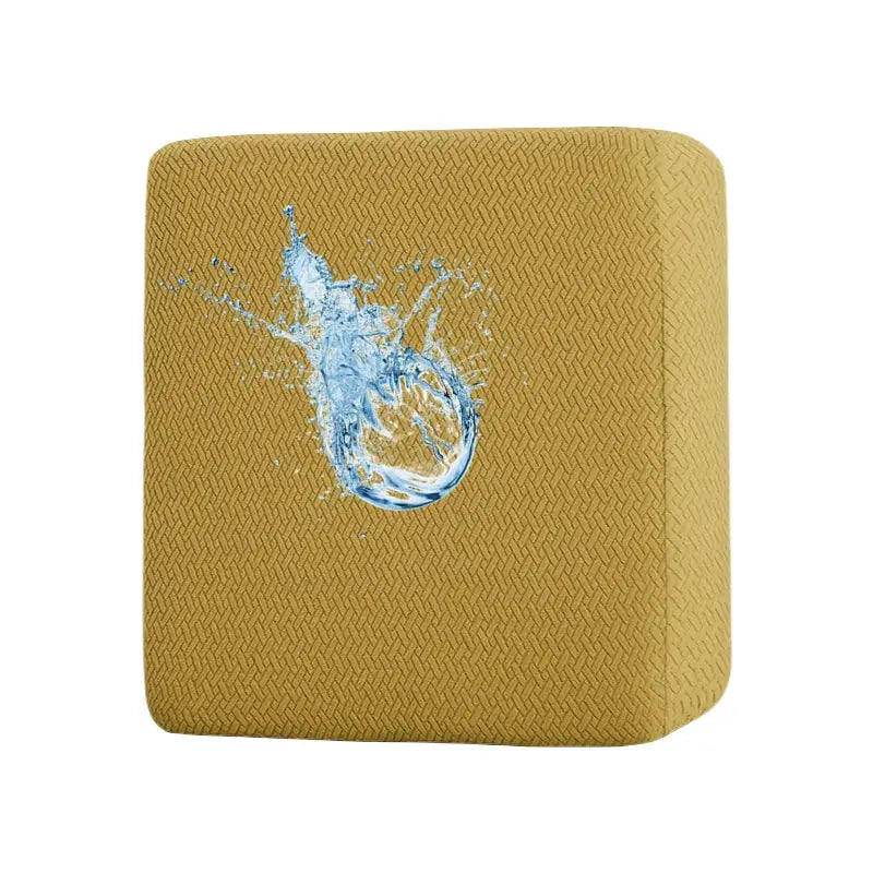 Simples Market outdoor sofa cushion cover in mustard yellow woven fabric, waterproof