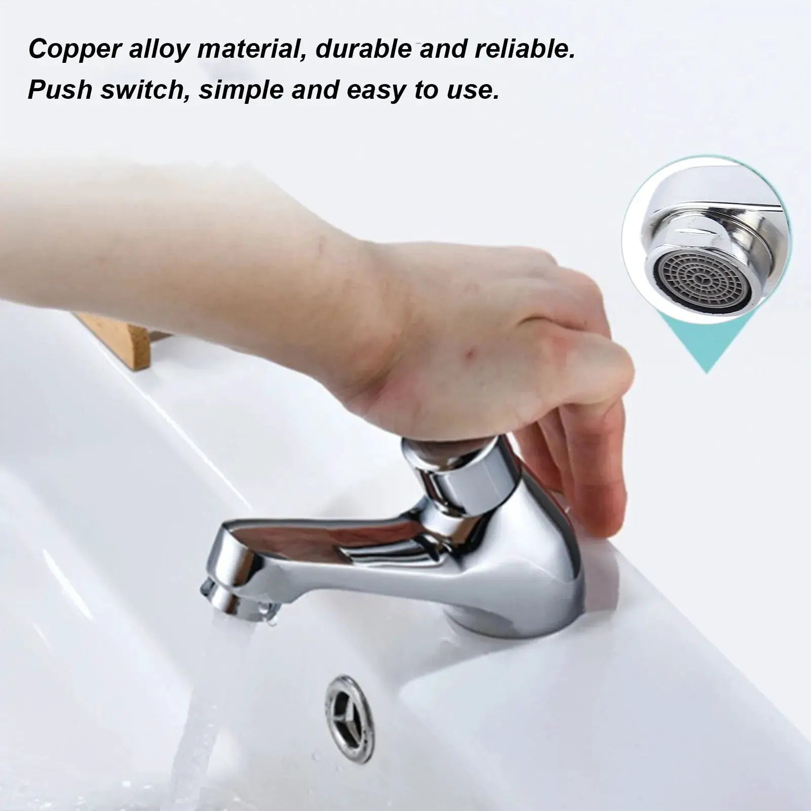 Simples Market time-delay copper alloy basin sink faucet with push switch water-saving tap