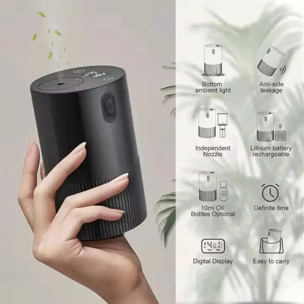 Portable Essential Oil Diffuser For Home Office And Car Rechargeable Aromatherapy Scent Diffuser And Air Freshener