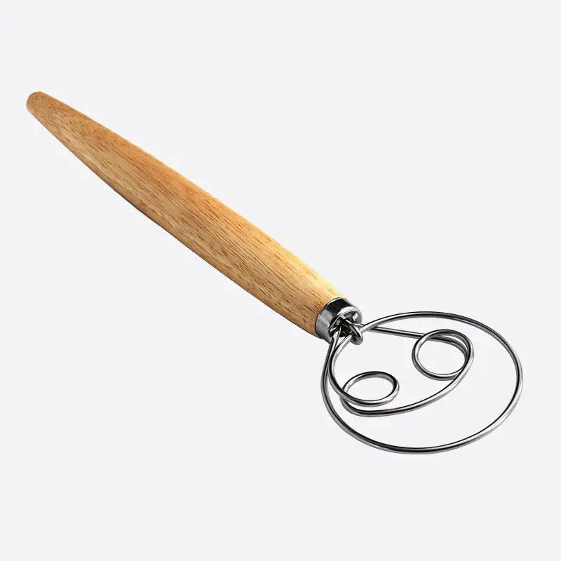 Danish Dough Whisk With Plastic Handle Dutch Style Bread Dough Mixing Tool For Kitchen Stainless Steel Wires