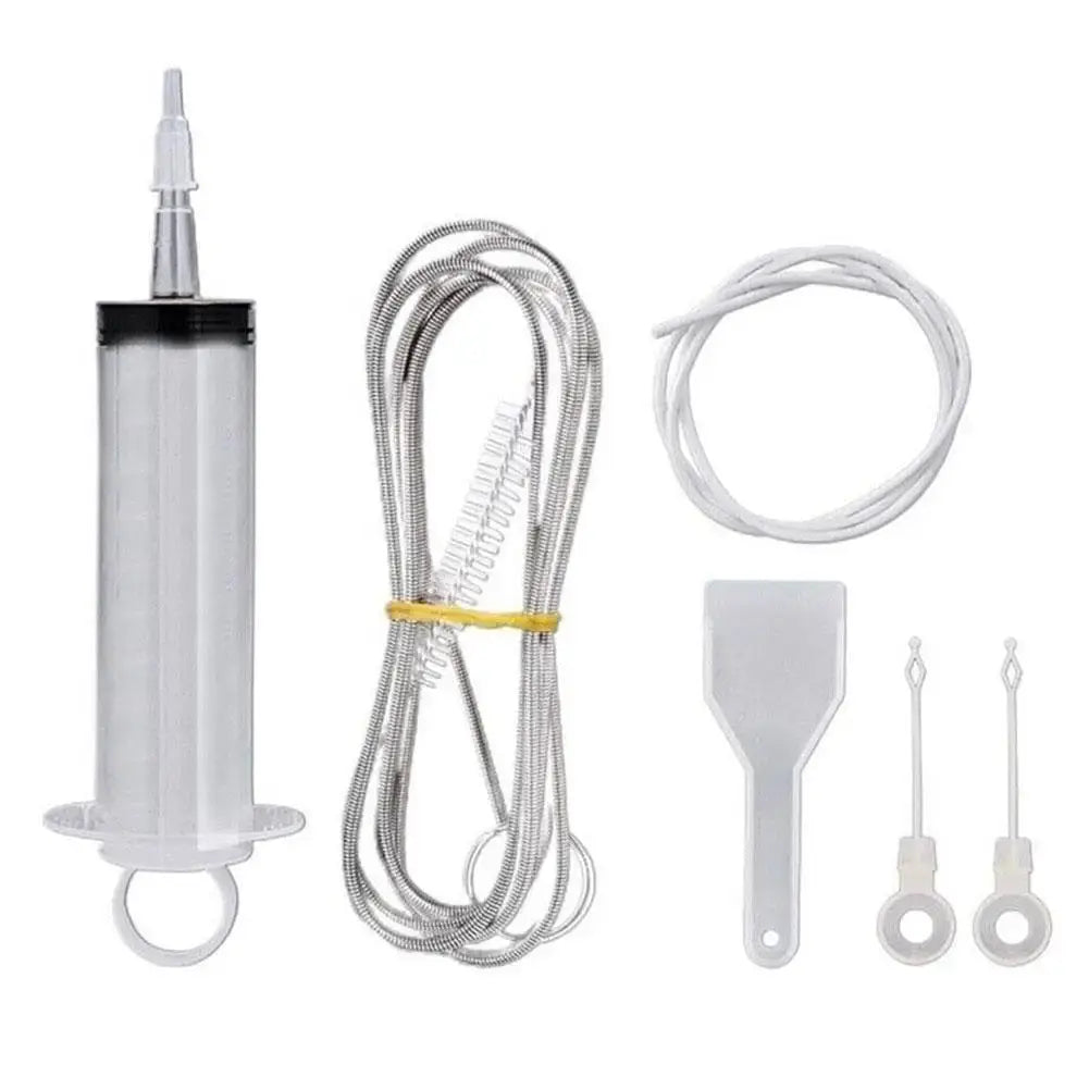 5 Piece Refrigerator Drain Cleaning Kit With Brush Suction Syringe And 1.5 Meter Hose For Fridge Drain Hole Cleaning