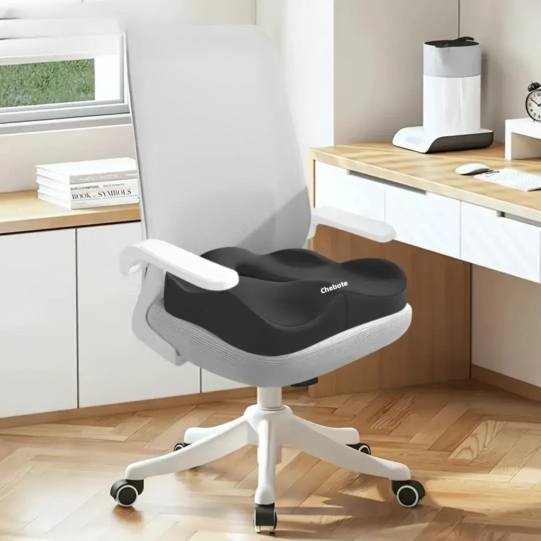 OrthoEase Memory Foam Seat Cushion With 3D Ergonomic Support For Posture And All Day Comfort