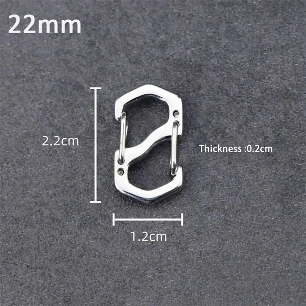 Simples Market 10-pack silver stainless steel S-type lock carabiner necklace clasps