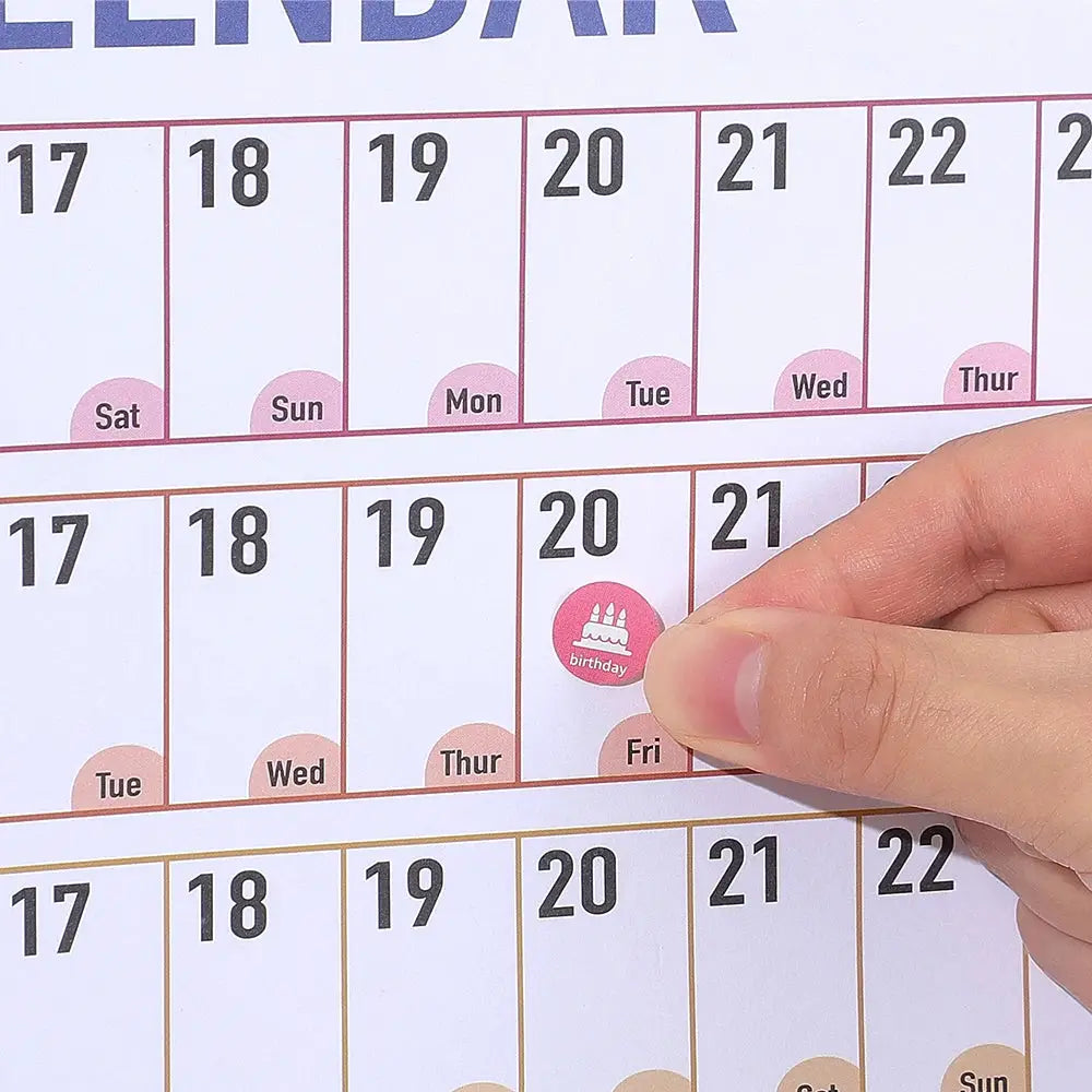 Simples Market 1 Pc 2026 Colorful paper wall calendar with birthday sticker