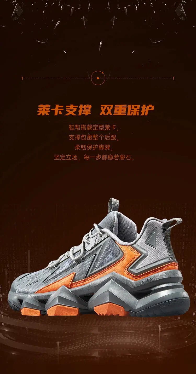 Rax men's waterproof hiking shoes with orange accents and rugged multi-block outsole