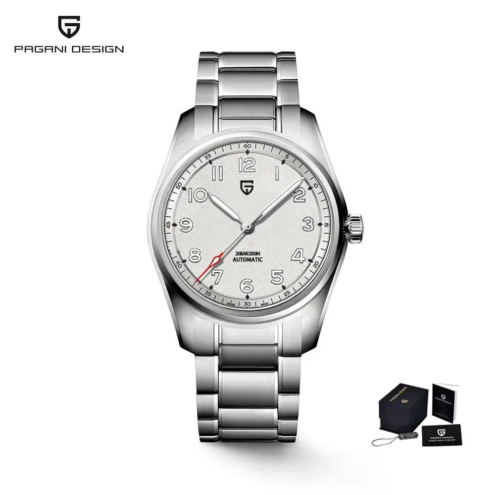 Pagani Design 2026 Mens Automatic Mechanical Watch NH35A Sapphire Glass Stainless Steel 200m Water Resistant