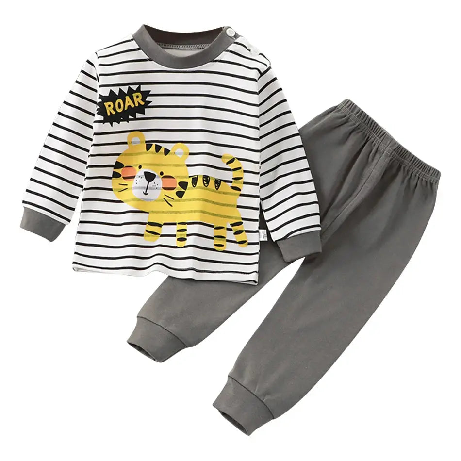 Cartoon Unicorn Kids Sleepwear Unisex Pajama Sets Durable Soft Warm Autumn Clothing Everyday Comfort