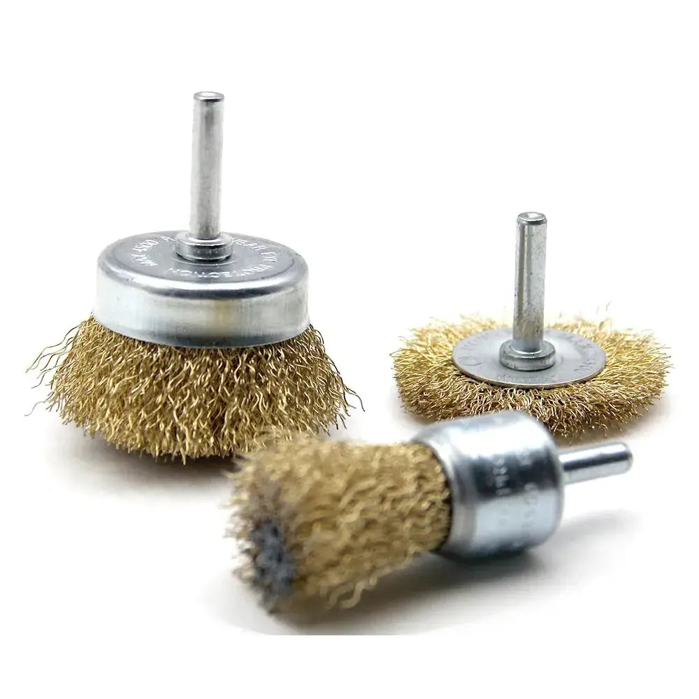 3 Piece Pen Type Steel Wire Brush And 5 Piece Electric Drill Wire Wheel Set For Polishing And Rust Removal Surface Prep