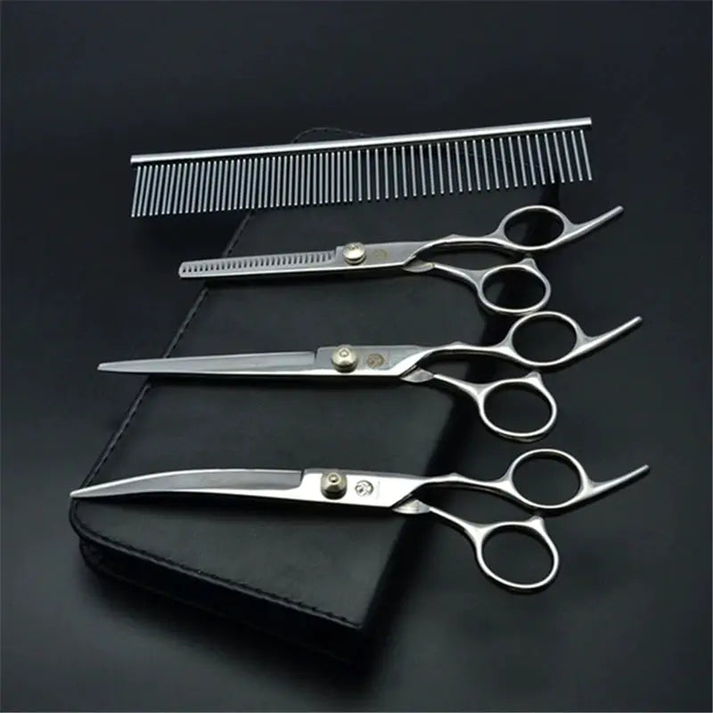 Purple Dragon Dog Grooming Scissors 6 Inch And 7 Inch Professional Stainless Steel Thinning Curved Shears