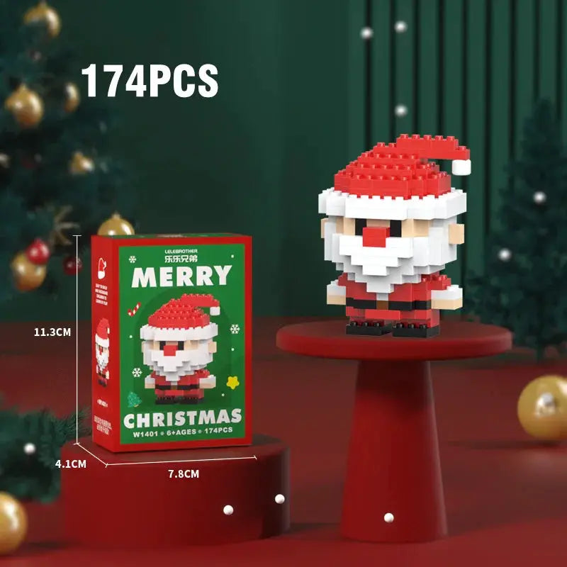 Christmas Building Block Set With Santa Claus Snowman Elk Tree Micro Brick Puzzles For Home Decoration And Gift Kid Toy
