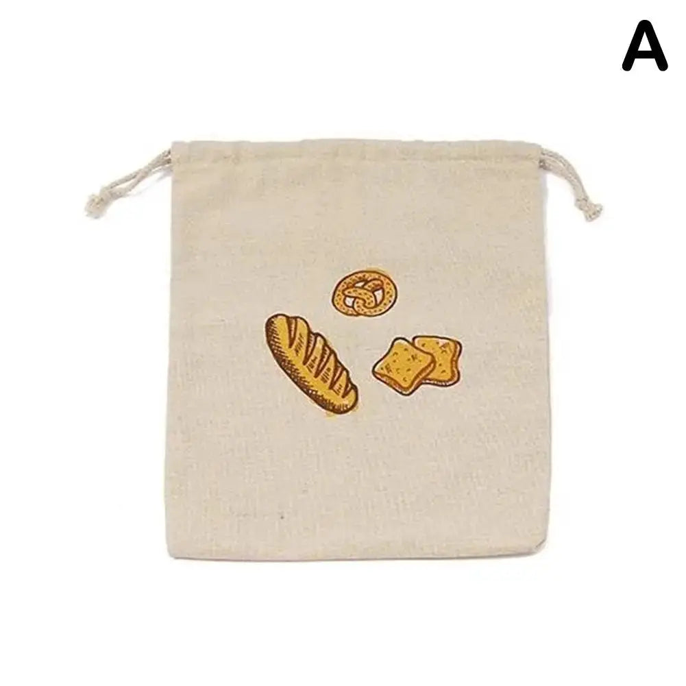 Linen Bread Bags Reusable Drawstring Large Washable Storage for Bread Unbleached Kitchen Organizer