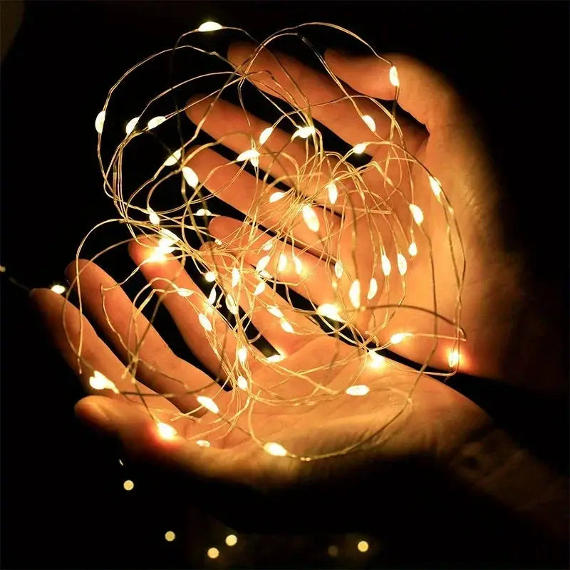 10 Pack Waterproof Copper Wire Mini Fairy Lights Outdoor Battery Powered With 3 Speed Modes For Christmas Decorations