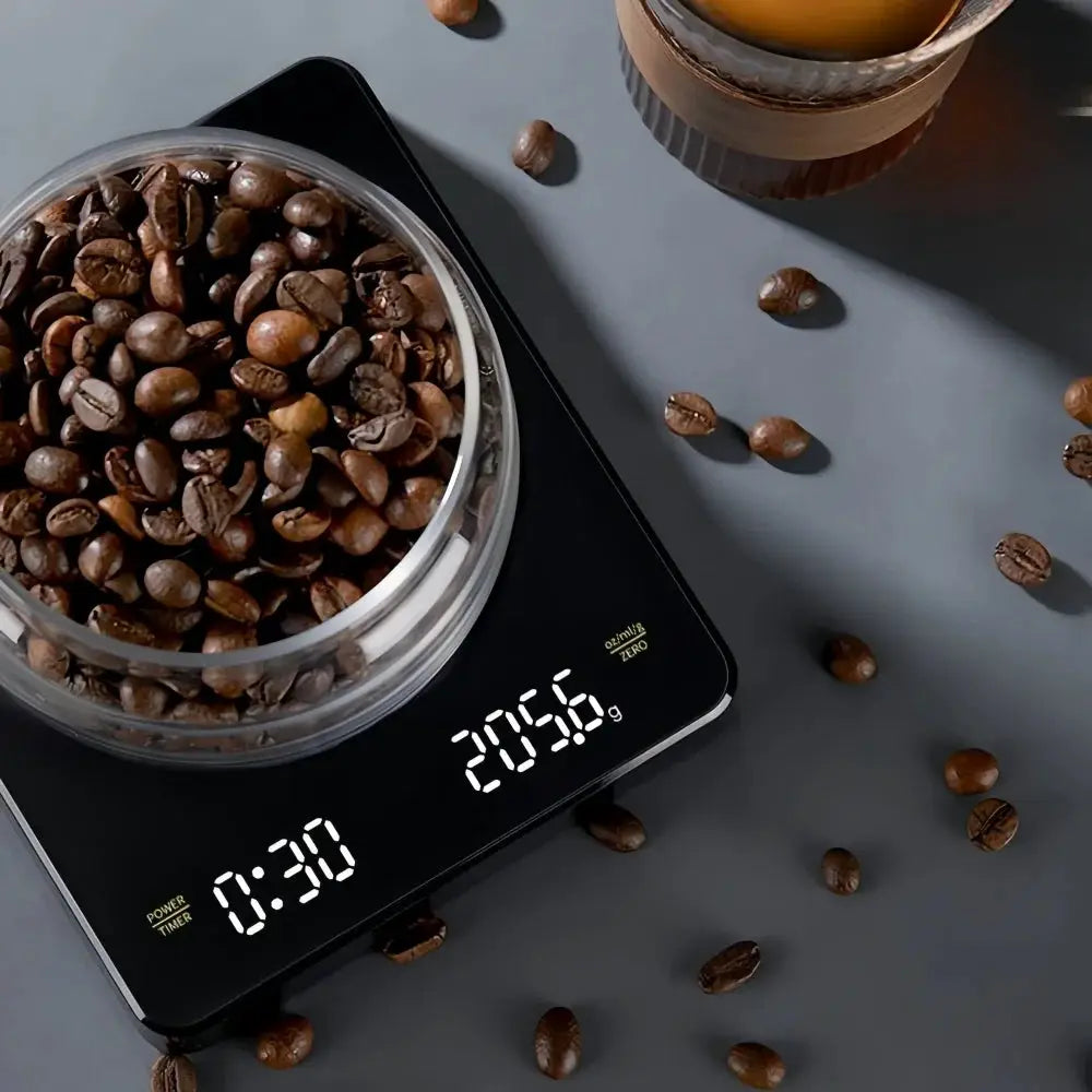 BrewMaster Pro Coffee Scale Waterproof Pad With LED Display USB Timing For Precise Home Brewing 3 Kg To 5 Kg