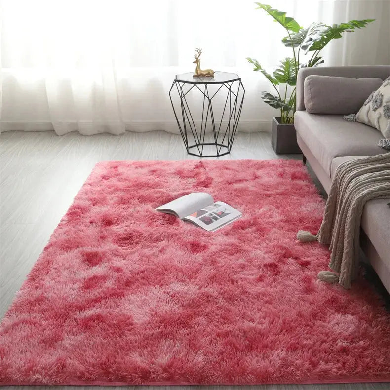 Premium Fluffy Area Rug by Simples Market, pink shaggy indoor rug with super soft pile.