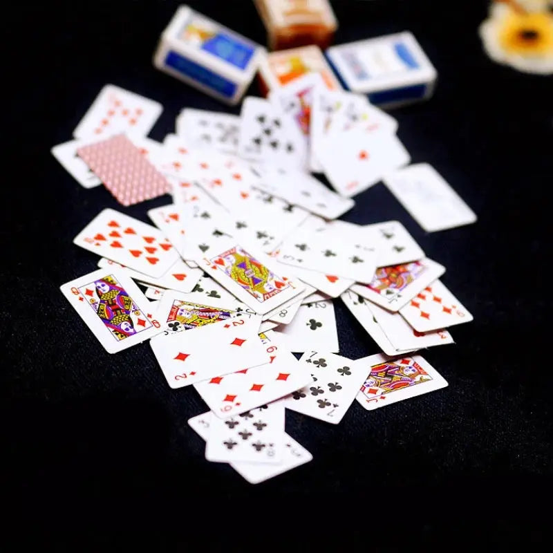 Funny Cute Mini Playing Cards for Poker Games Spoof Gifts Travel Toys Prank Props Dollhouse Miniature Cards